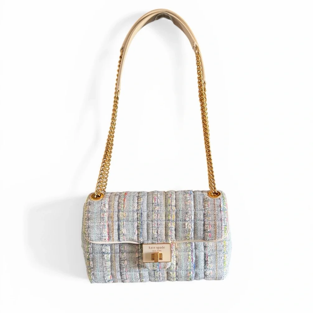 Kate Spade Evelyn Tweed Medium Convertible Crossbody Shoulder Bag - Picture 3 of 12
